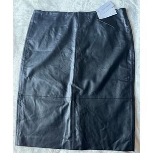 NWT Premise Studio faux black leather pencil skirt size 8